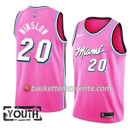 Maillot Basket Miami Heat Justise Winslow 20 2018-19 Nike Rose Swingman - Enfant